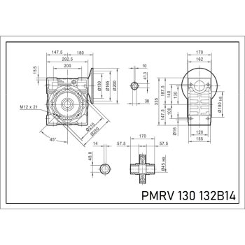 Reduktor PM 130 1/10 132 B14